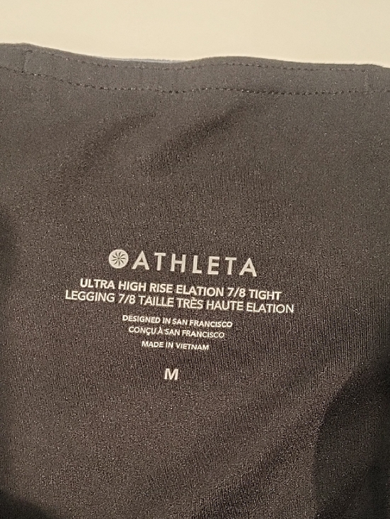 Athleta Elation 7/8 Tight Leggings Blue Black Ultra High Rise Women Size M - Picture 2 of 8
